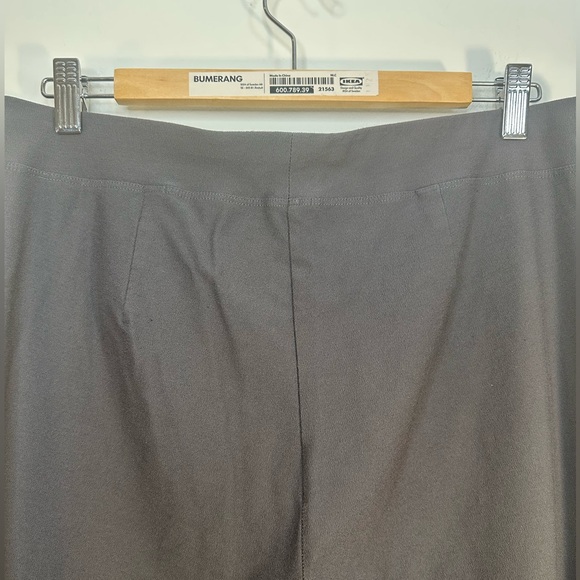 EUC Eileen Fisher Elastic Waist Straight Leg Pants Gray Stretchy Sz M L Mid Rise - Picture 5 of 8